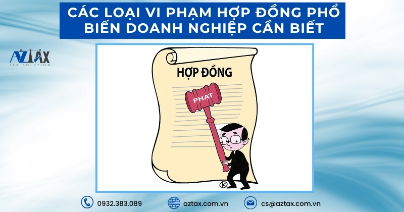 Các loại vi phạm hợp đồng phổ biến doanh nghiệp cần biết
