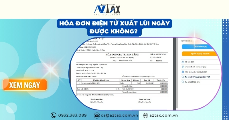 Hóa đơn điện tử xuất lùi ngày được không?