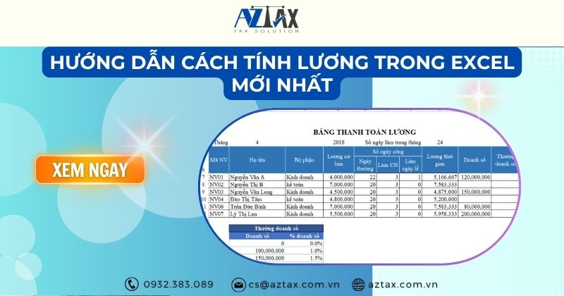 Hướng dẫn cách tính lương trong Excel mới nhất