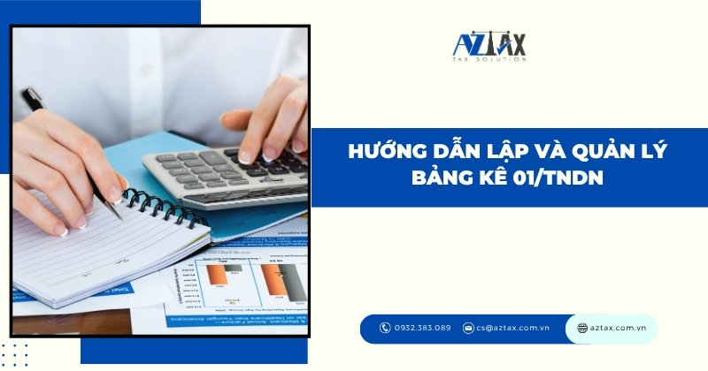 Hướng dẫn lập và quản lý bảng kê 01/TNDN
