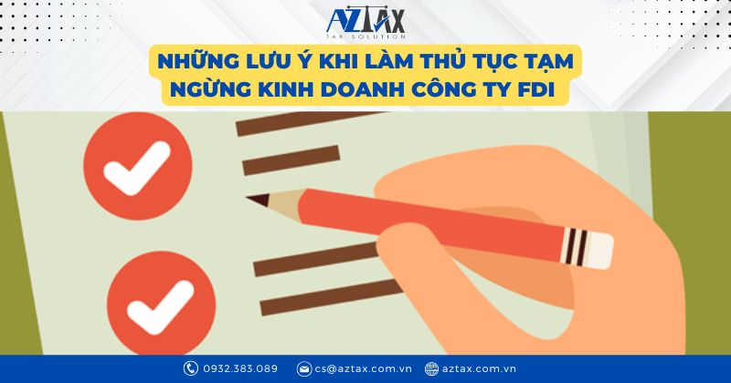 Những lưu ý khi làm thủ tục tạm ngừng kinh doanh công ty FDI
