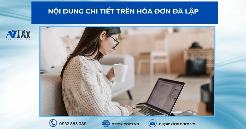 Nội dung chi tiết trên hóa đơn đã lập