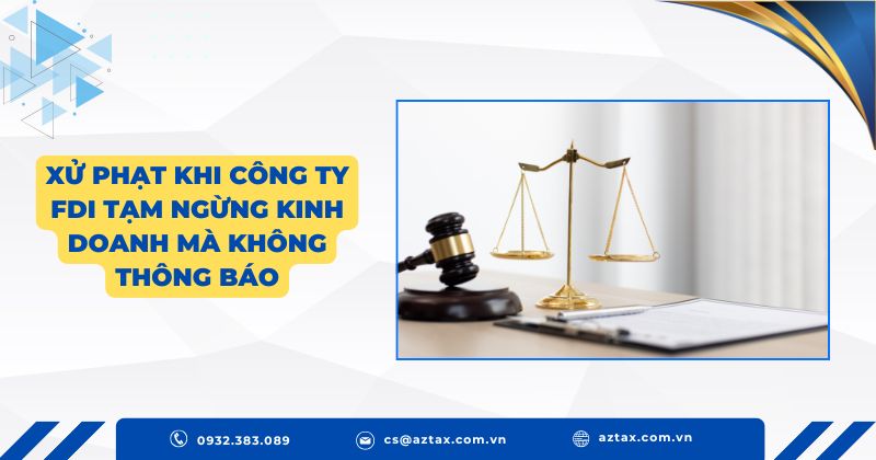 Xử phạt khi công ty FDI tạm ngừng kinh doanh mà không thông báo