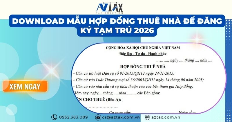 Download mẫu hợp đồng thuê nhà để đăng ký tạm trú 2026