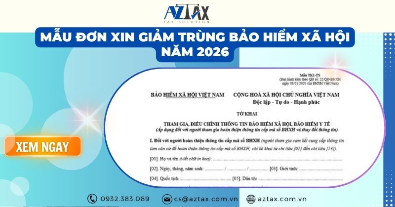 Mẫu đơn xin giảm trùng bảo hiểm xã hội năm 2026