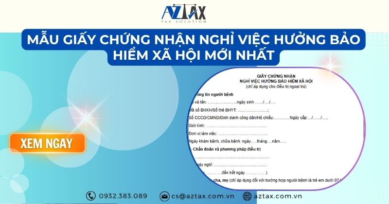 Mẫu giấy chứng nhận nghỉ việc hưởng bảo hiểm xã hội