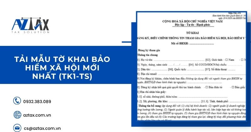 Tải mẫu tờ khai bảo hiểm xã hội mới nhất (TK1-TS)
