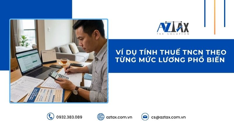 Ví dụ tính thuế TNCN theo từng mức lương phổ biến