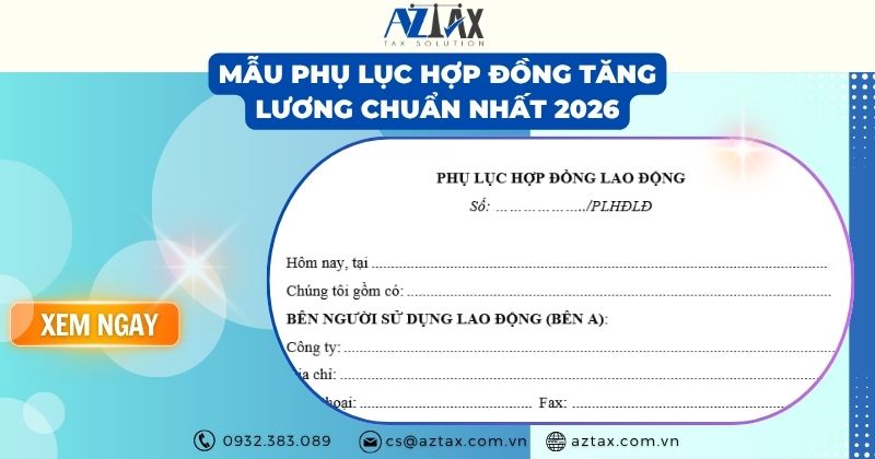Mẫu phụ lục hợp đồng tăng lương chuẩn nhất 2026