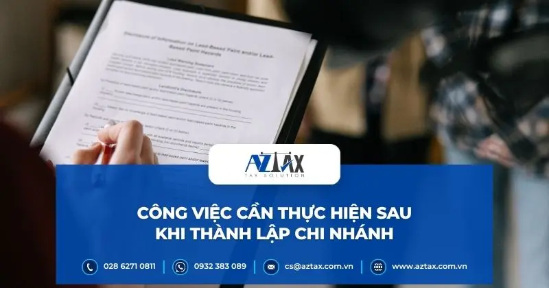 Công việc cần thực hiện sau khi thành lập chi nhánh