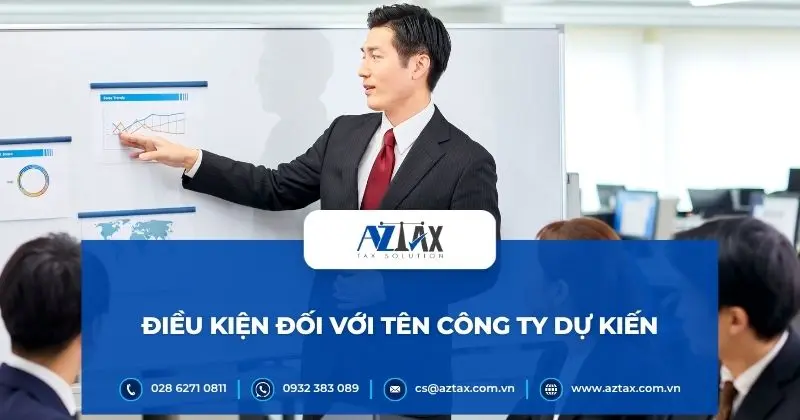 Điều kiện đối với tên công ty dự kiến
