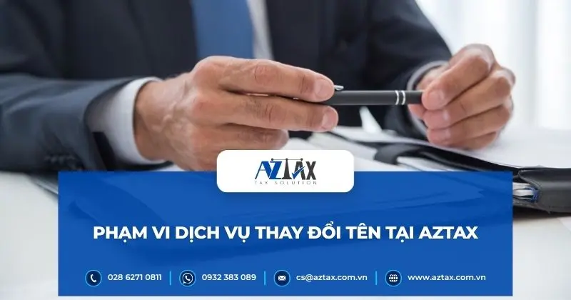 Phạm vi dịch vụ thay đổi tên tại AZTAX